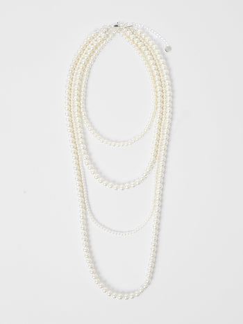 Layered Faux Pearl Necklace