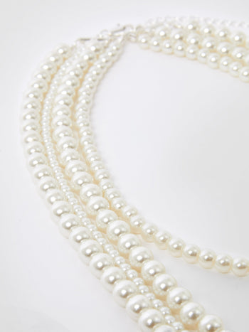 Layered Faux Pearl Necklace