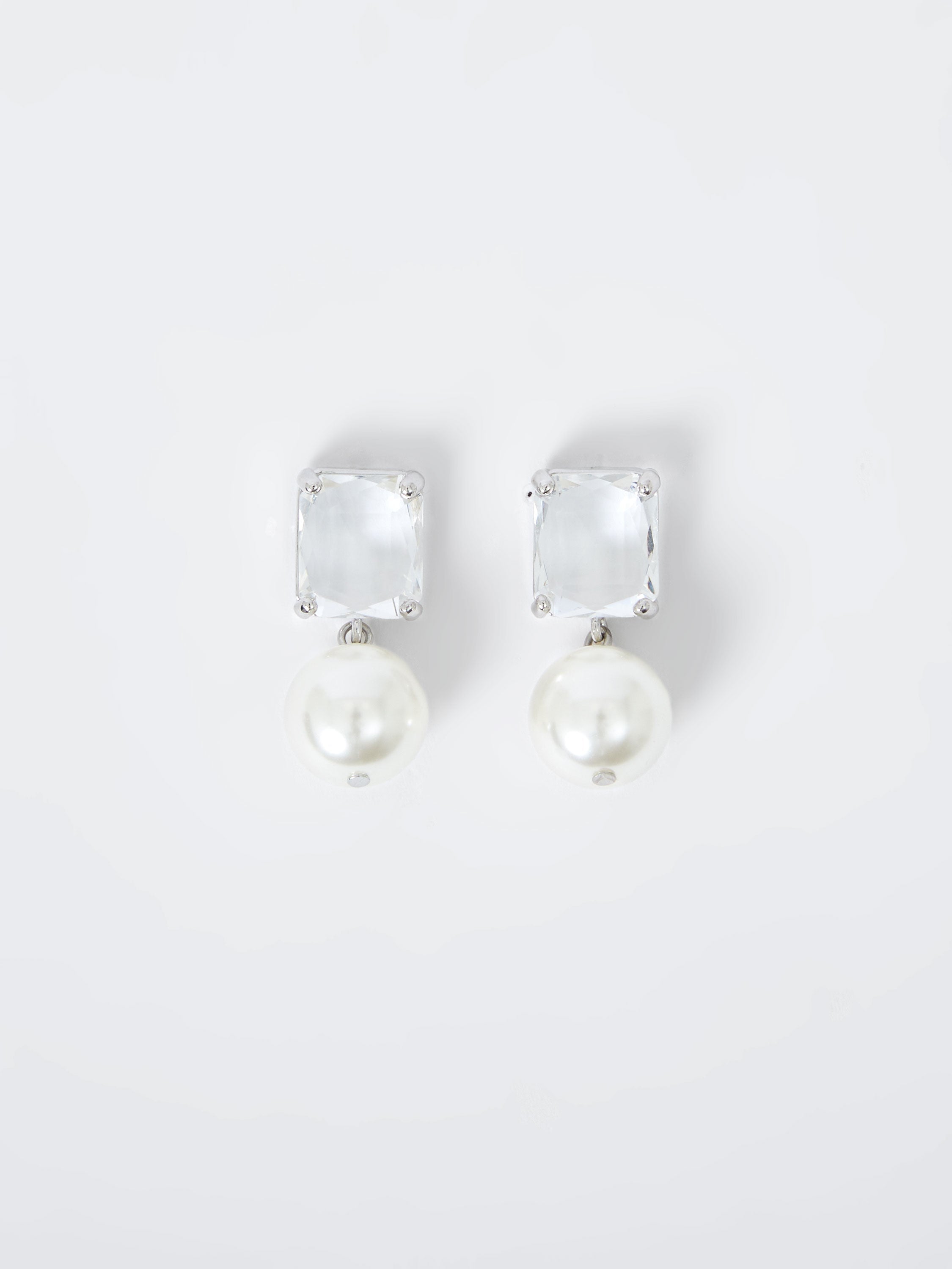 Crystal Faux Pearl Drop Earrings