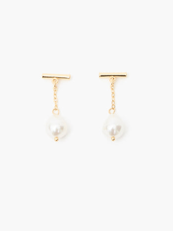 T-Bar Pearl Drop Earrings