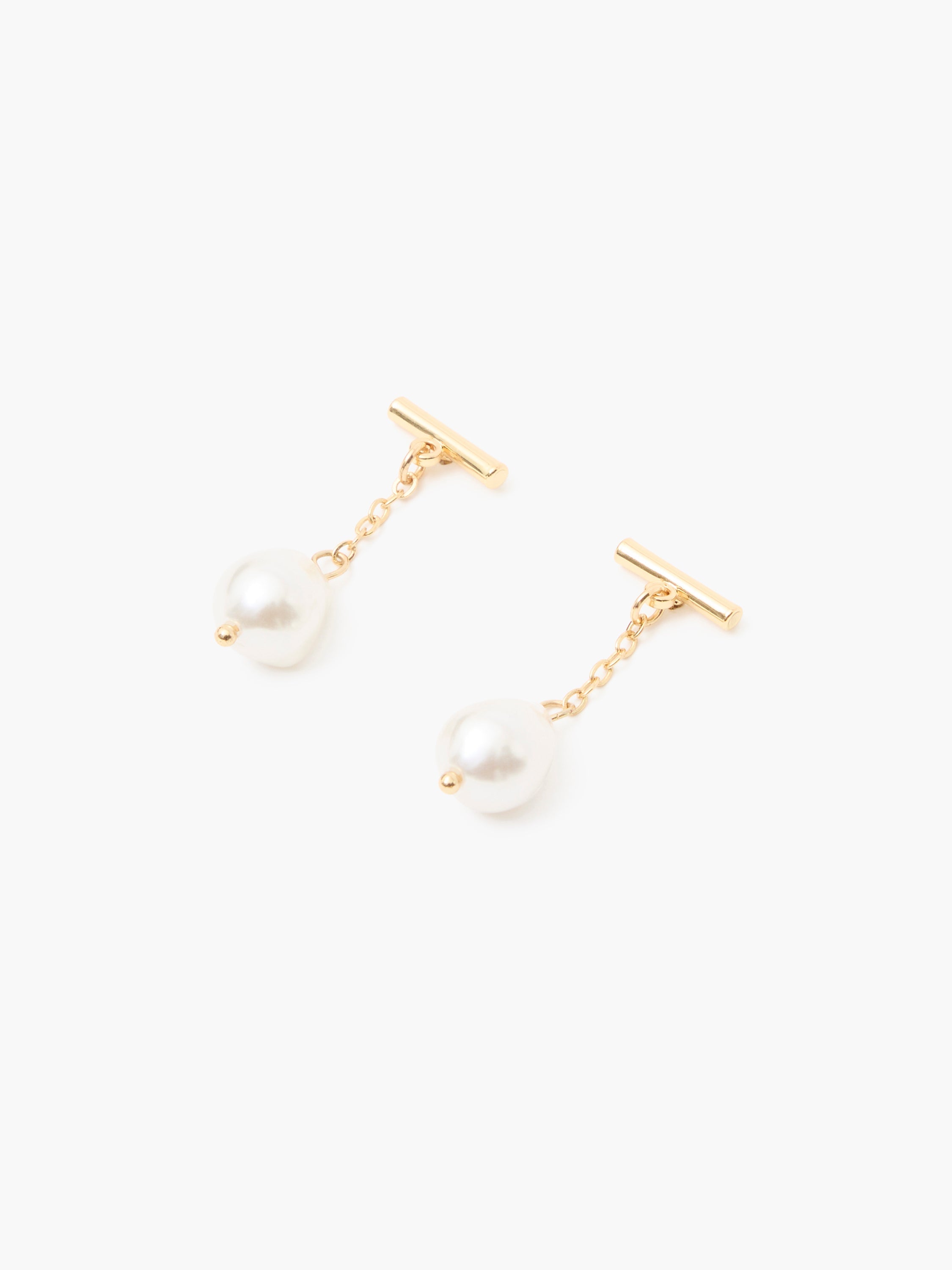 T-Bar Pearl Drop Earrings