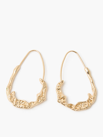 Molten Metal Oval Hoop Earrings