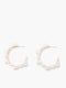 Cluster Faux Pearl Half Hoop Earrings
