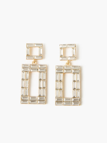 Mosaic Crystal Square Drop Earrings
