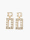 Mosaic Crystal Square Drop Earrings