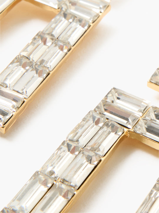 Mosaic Crystal Square Drop Earrings