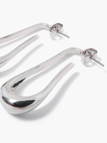 Fluid Long Hoop Earrings