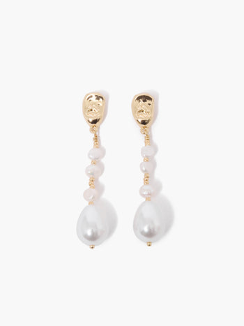 Irregular Mixed Faux Pearl Drop Earrings
