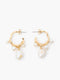 Mixed Pearl Drop Hoop Earrings