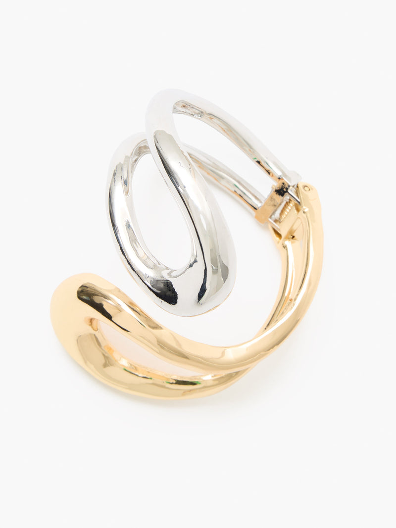 Mixed Metal Spiral Cuff