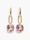 Square Crystal Link Drop Earrings
