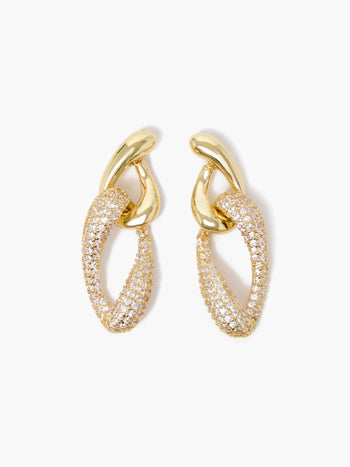Diamante Twist Link Chain Earrings