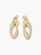 Diamante Twist Link Chain Earrings
