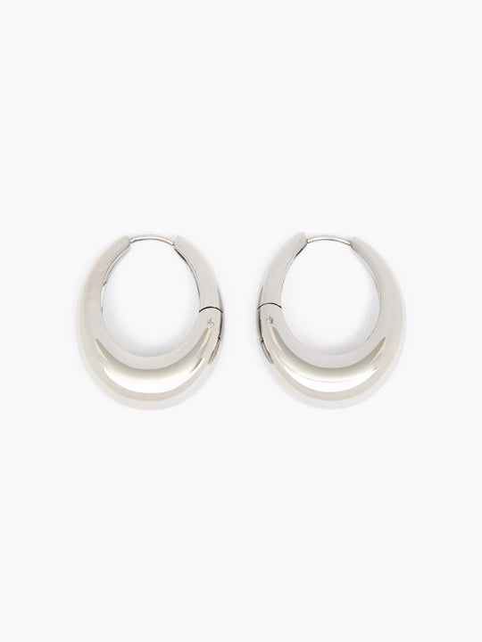 Sculptural Oval Hoop Earrings