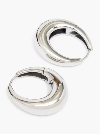 Sculptural Oval Hoop Earrings