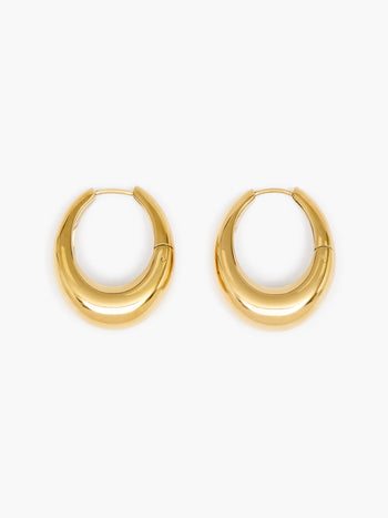 Sculptural Oval Hoop Earrings