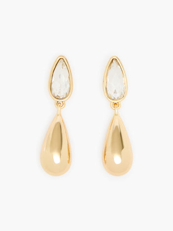 Crystal Double Teardrop Earrings