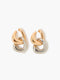 Twist Mixed Metal Line Drop Earrings