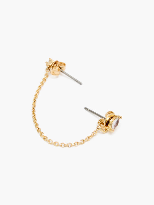 Front Back Chain Crystal Earrings