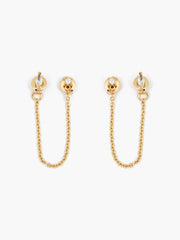 Front Back Chain Crystal Earrings