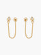 Front Back Chain Crystal Earrings