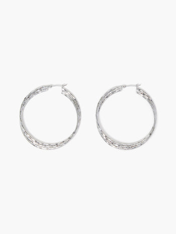 Triple Twist Hammered Hoop Earrings
