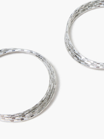 Triple Twist Hammered Hoop Earrings