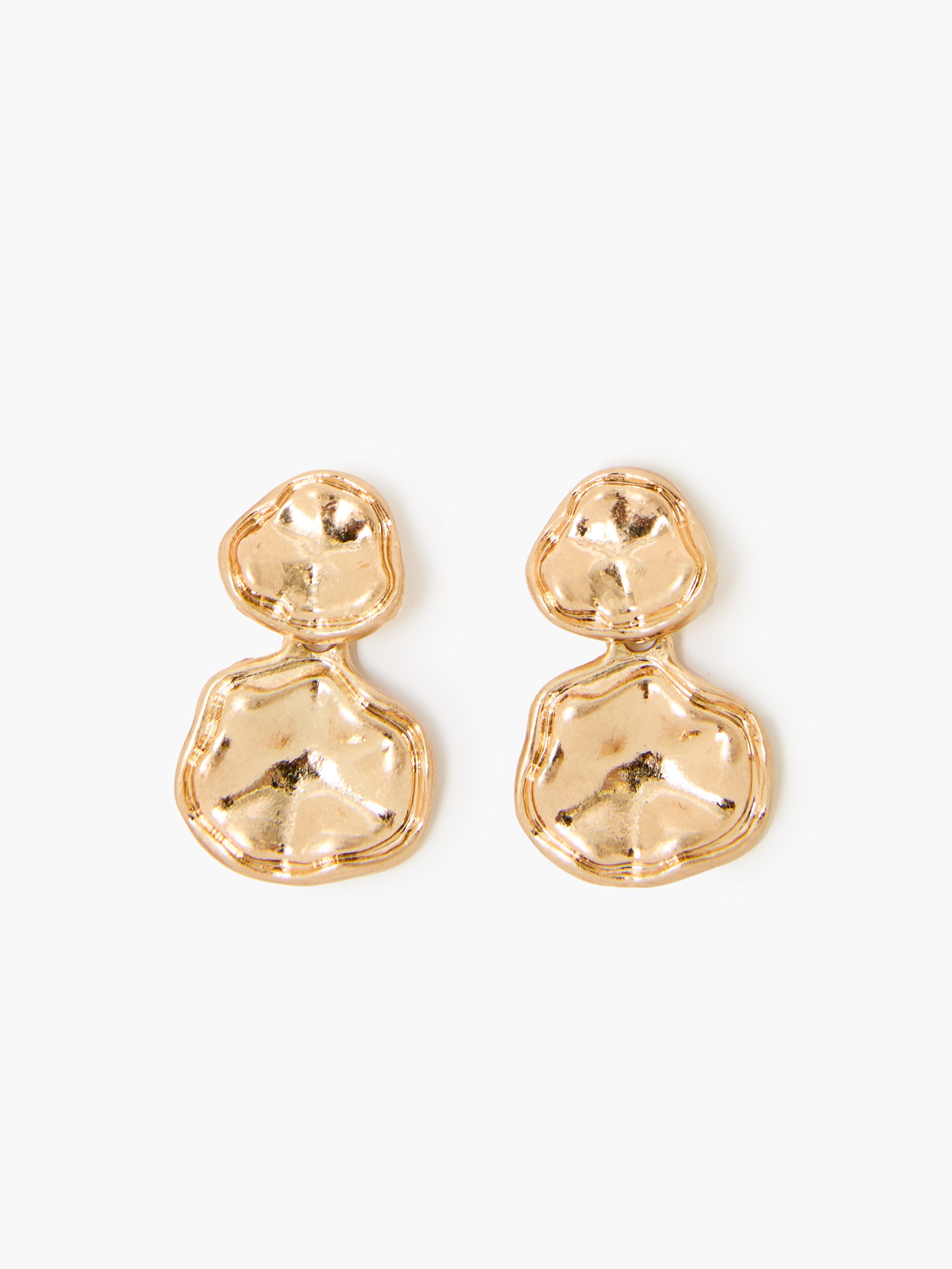 Molten Double Disc Drop Earrings