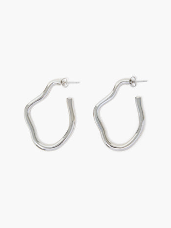 Irregular Oval Fluid Hoop Earrings