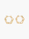 Molten Hexagon Huggie Hoop Earrings