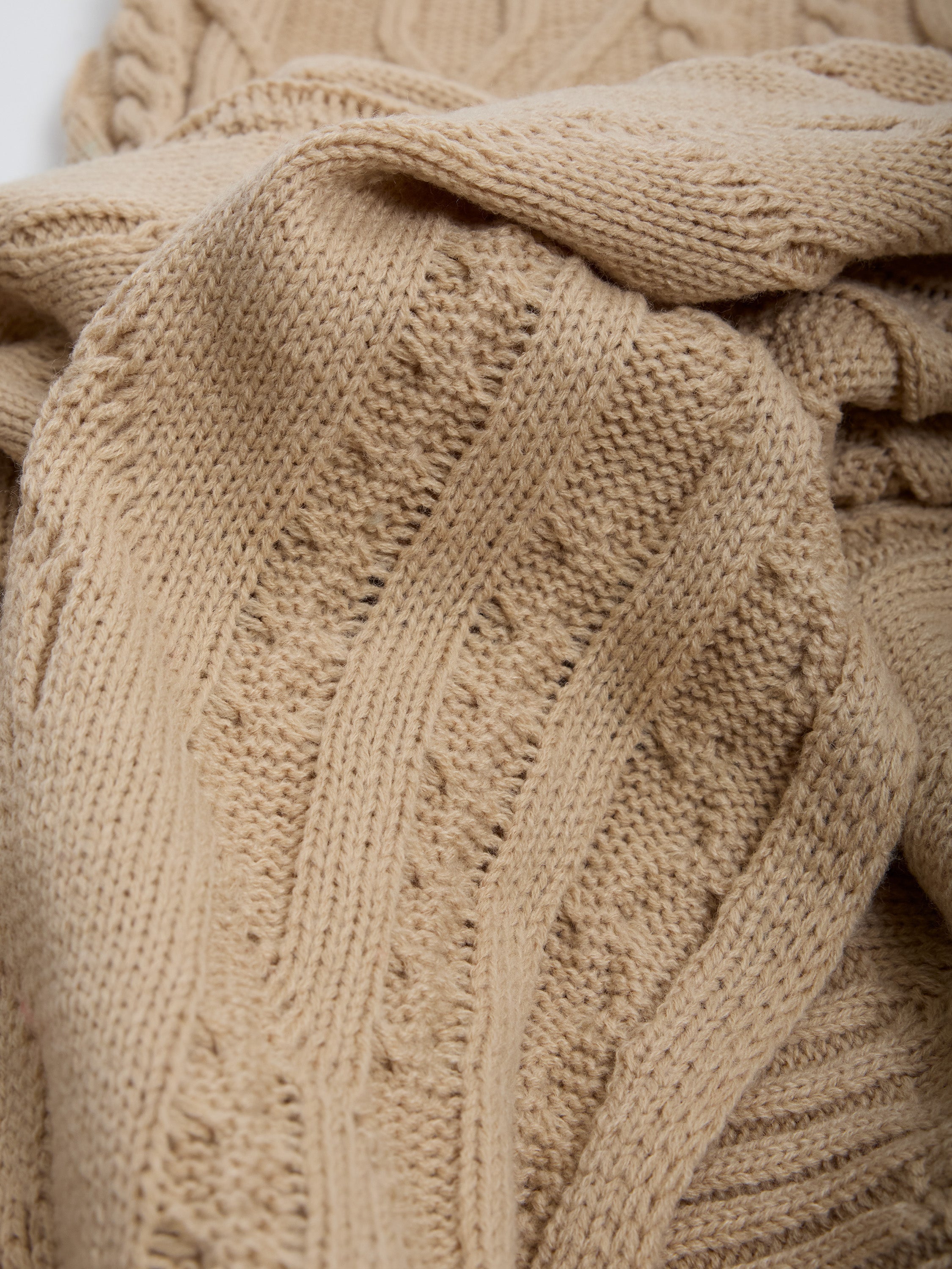 Cable Knit Scarf and Beanie Set