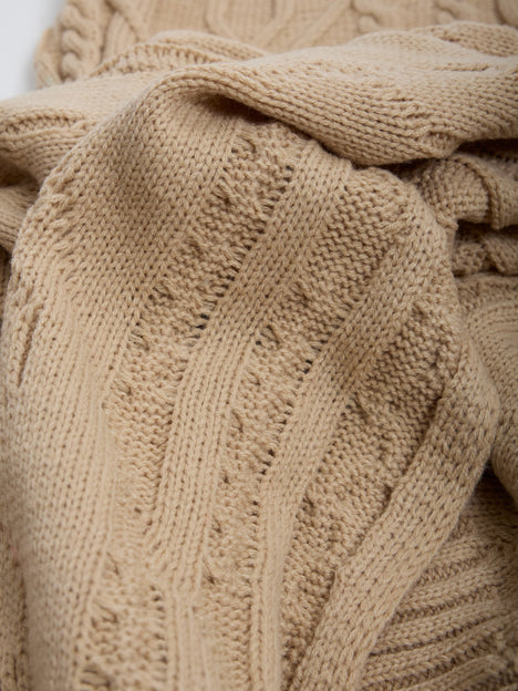 Cable Knit Scarf and Beanie Set