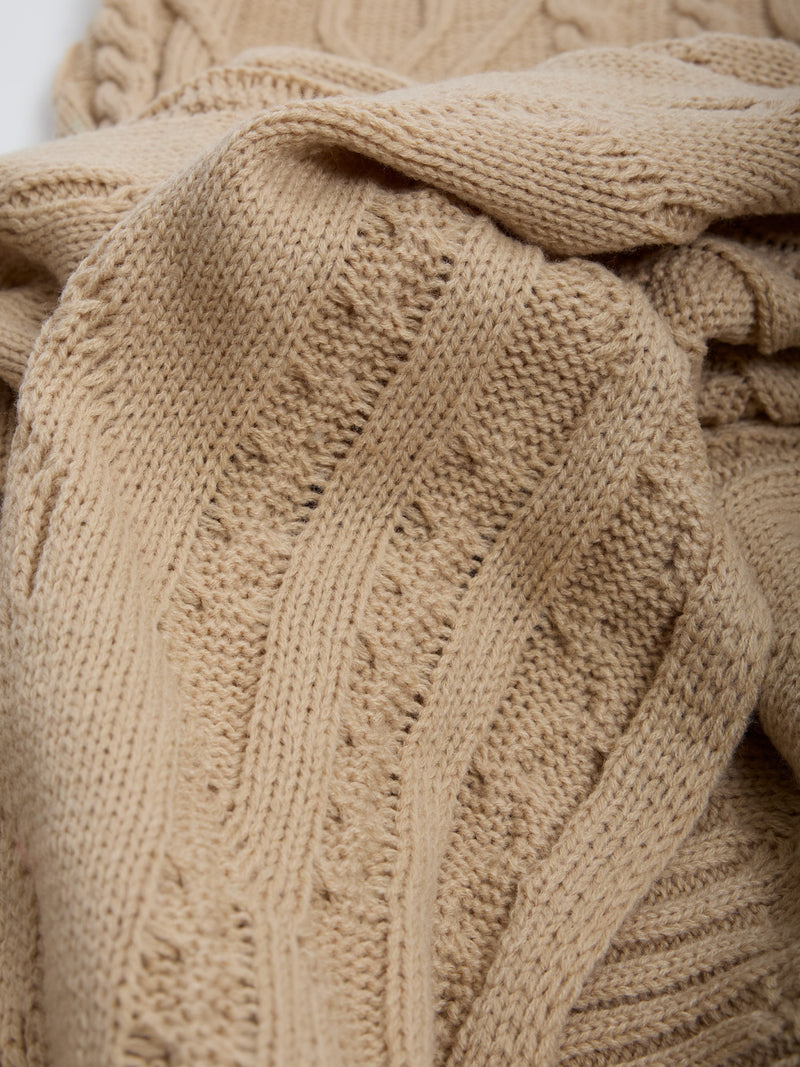 Cable Knit Scarf and Beanie Set