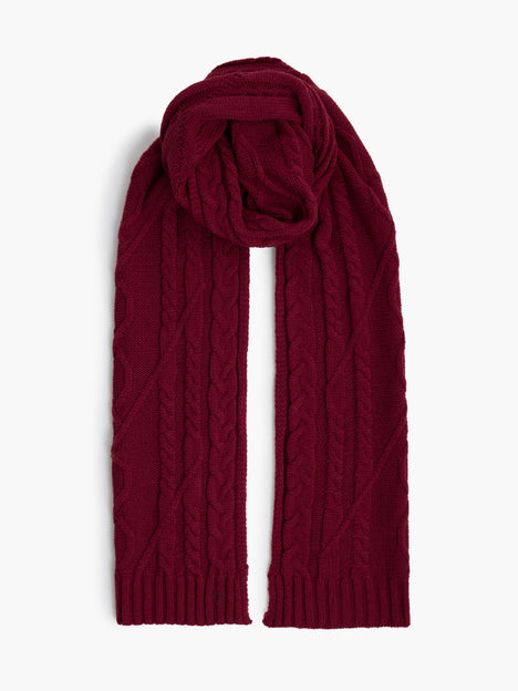 Cable Knit Scarf and Beanie Set