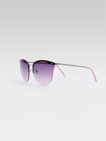 Metal Cat Eye Rimless Sunglasses