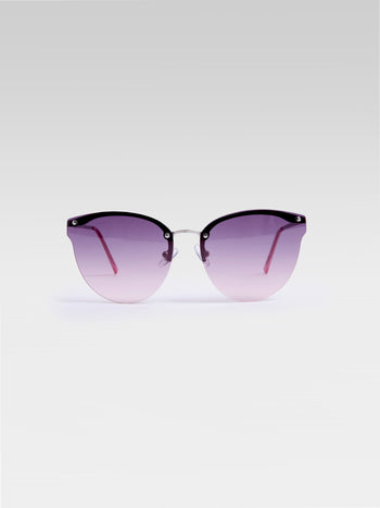 Metal Cat Eye Rimless Sunglasses