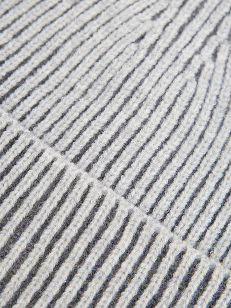 Two Tone Knit Beanie Hat