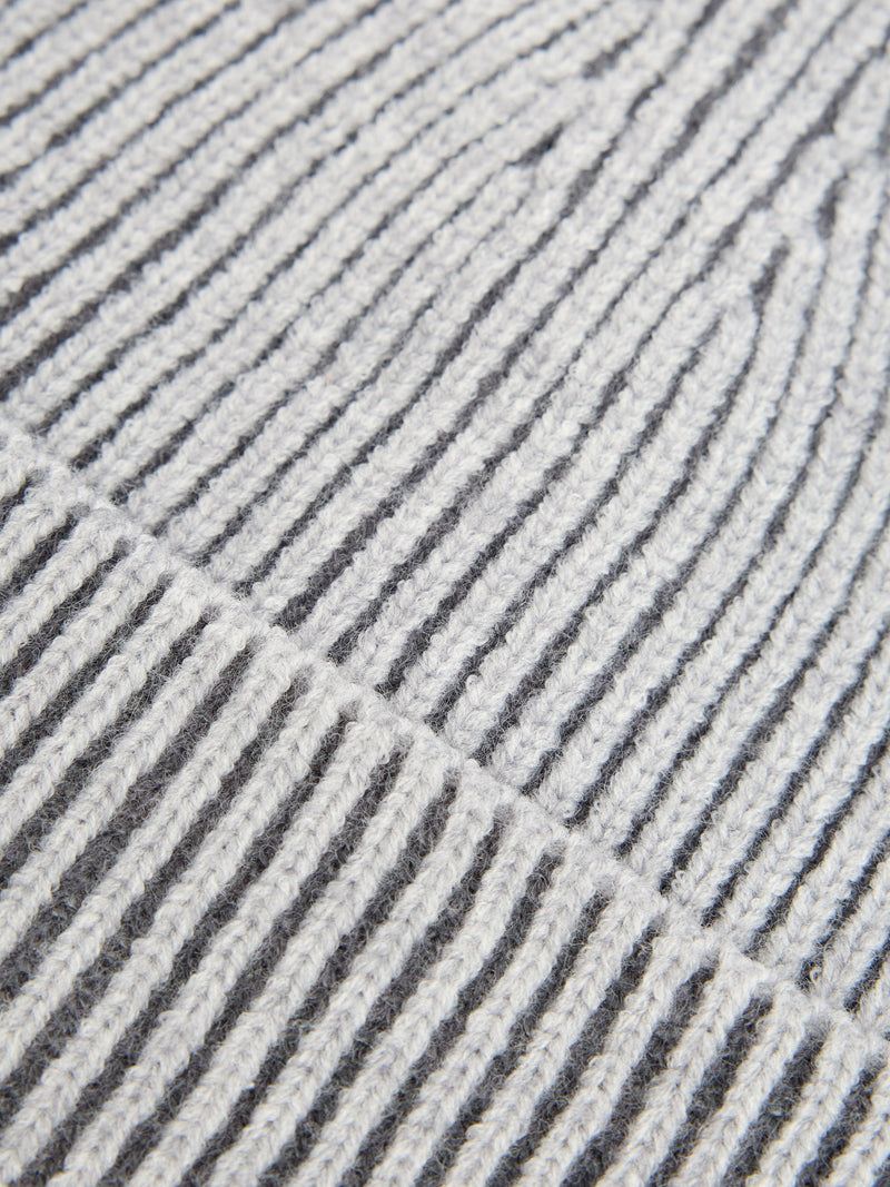 Two Tone Knit Beanie Hat