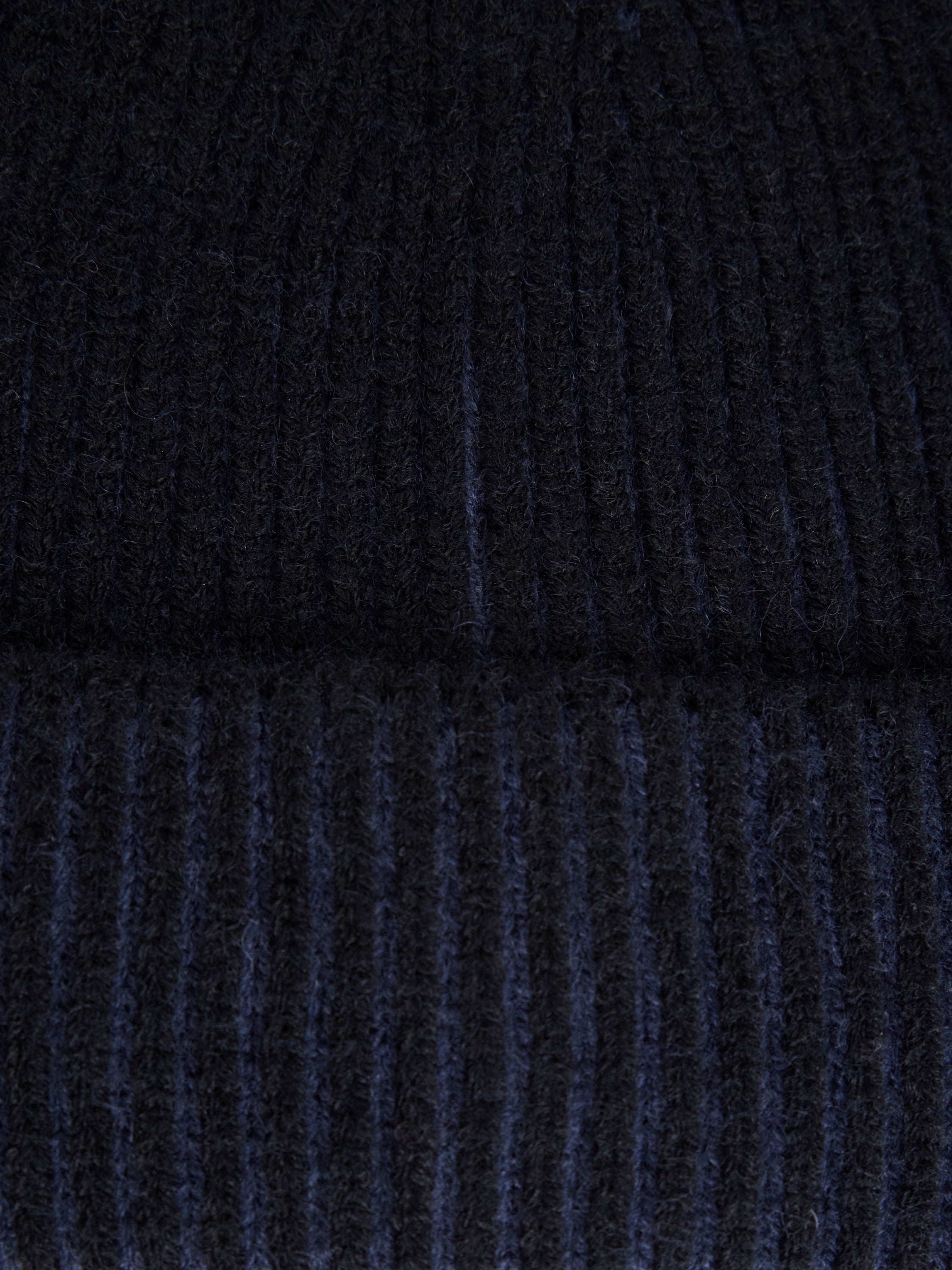 Two Tone Knit Beanie Hat