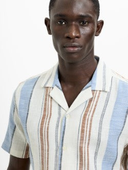 Short Sleeve Open Weave Stripe Shirt
