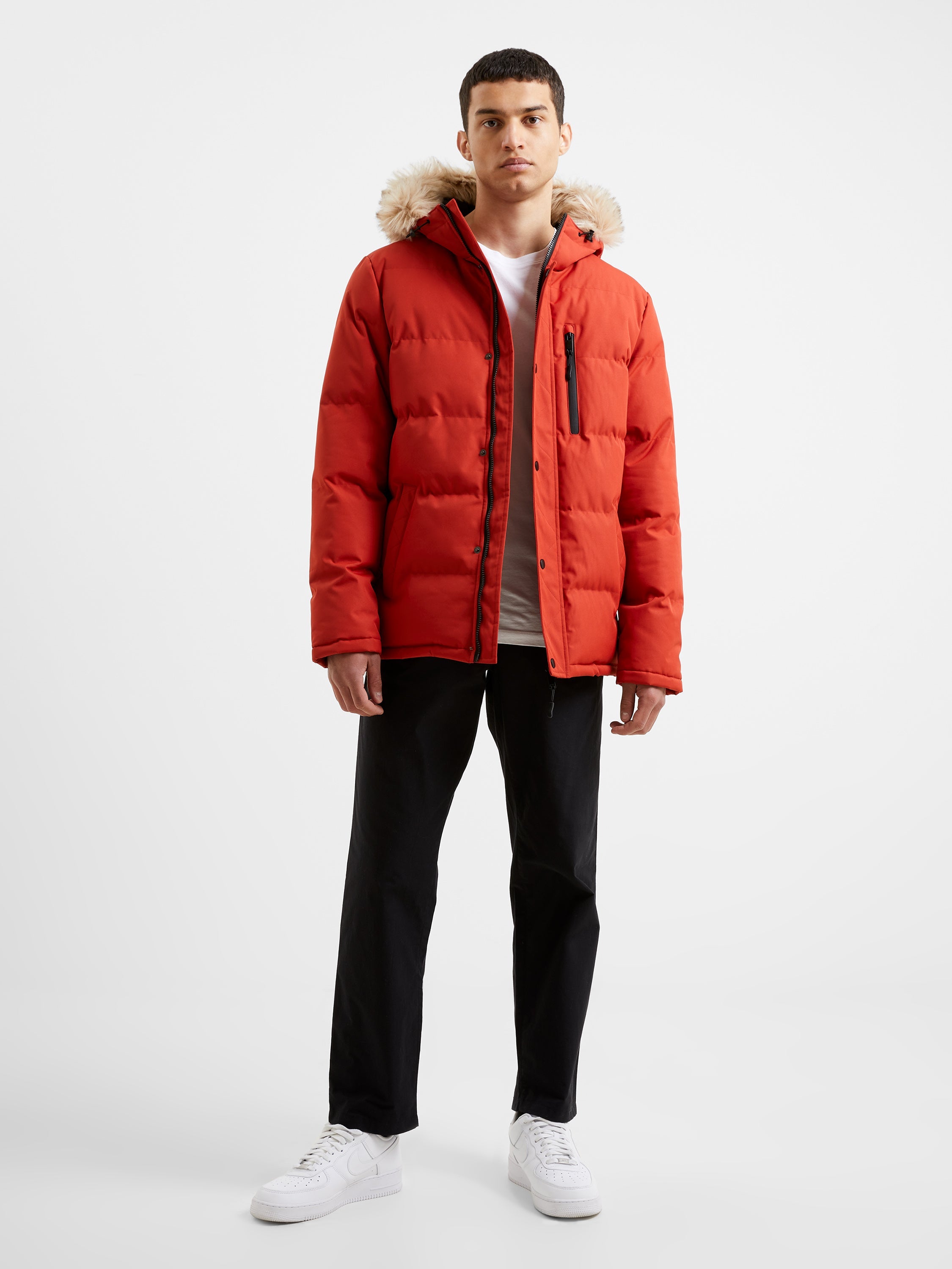 Padded Mid Length Parka Coat