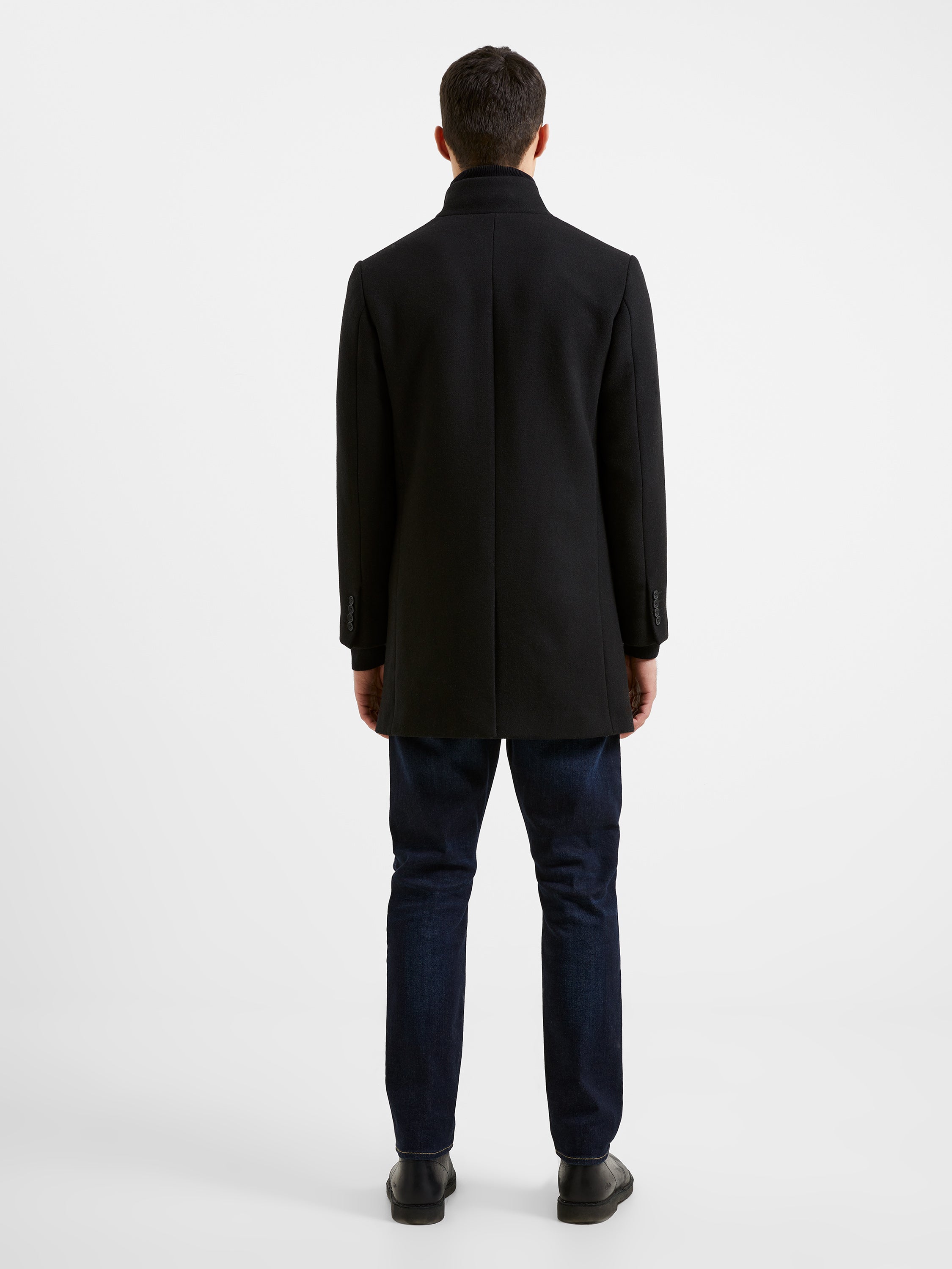 Funnel Neck Mid Length Coat