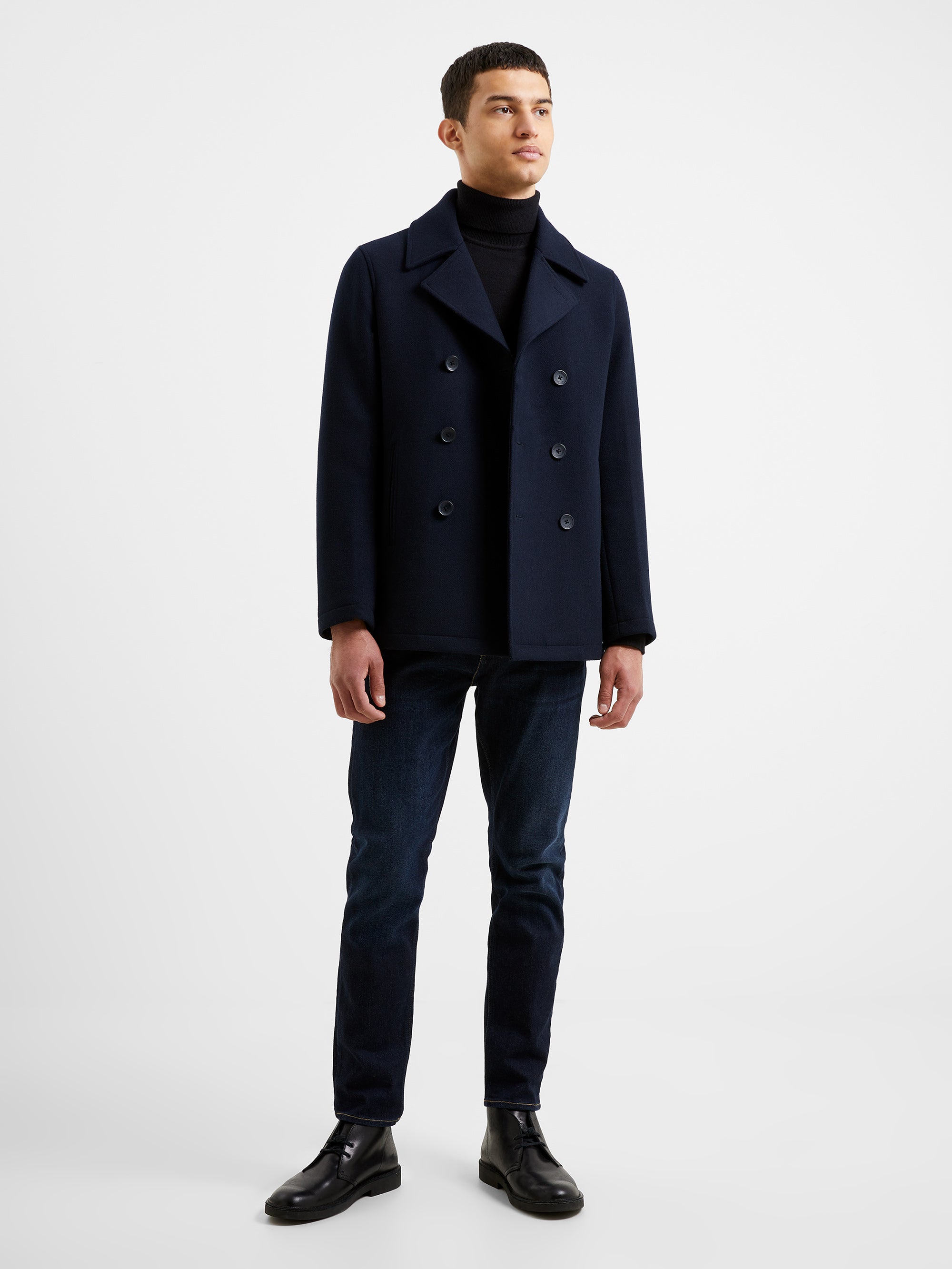 Wool blend double breasted peacoat new arrivals