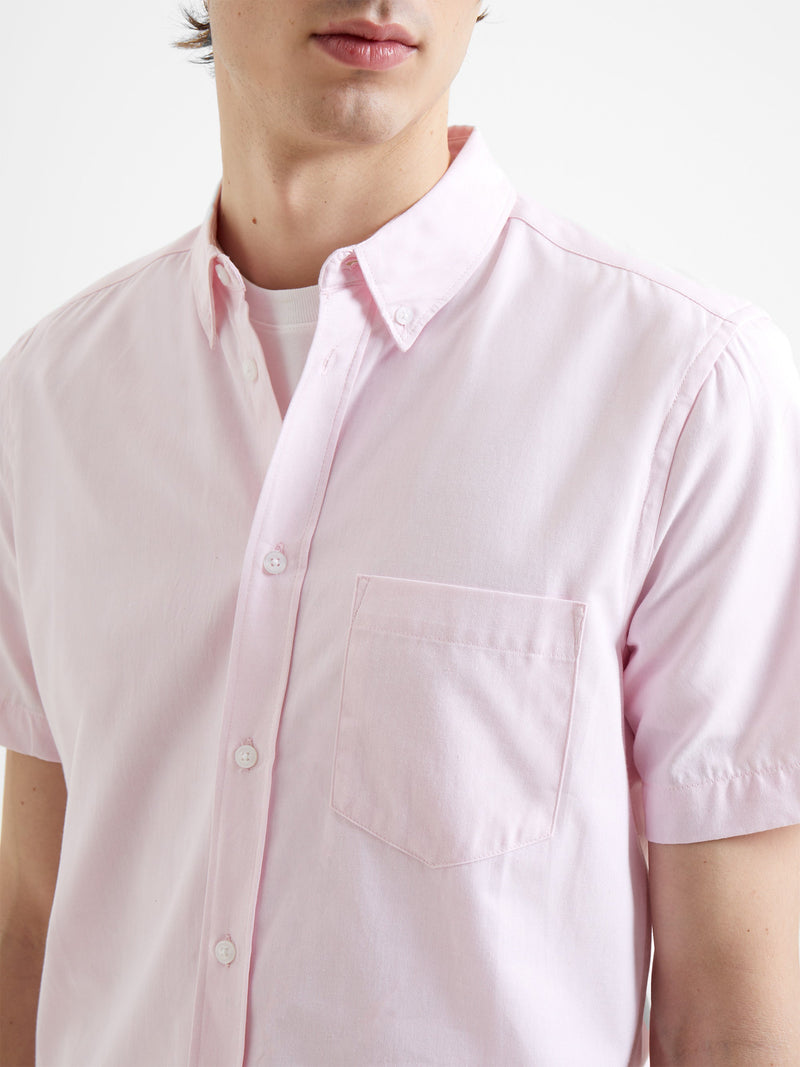 Mens pink short on sale sleeve dress shirt