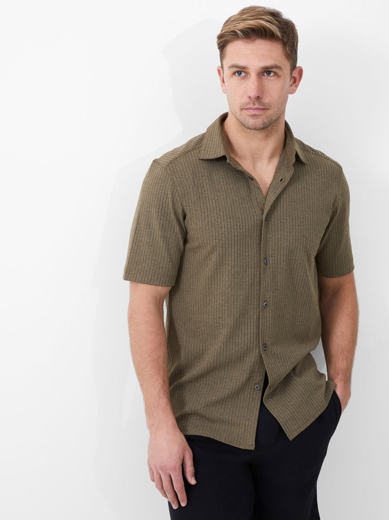 Ladder Texture Jersey Shirt