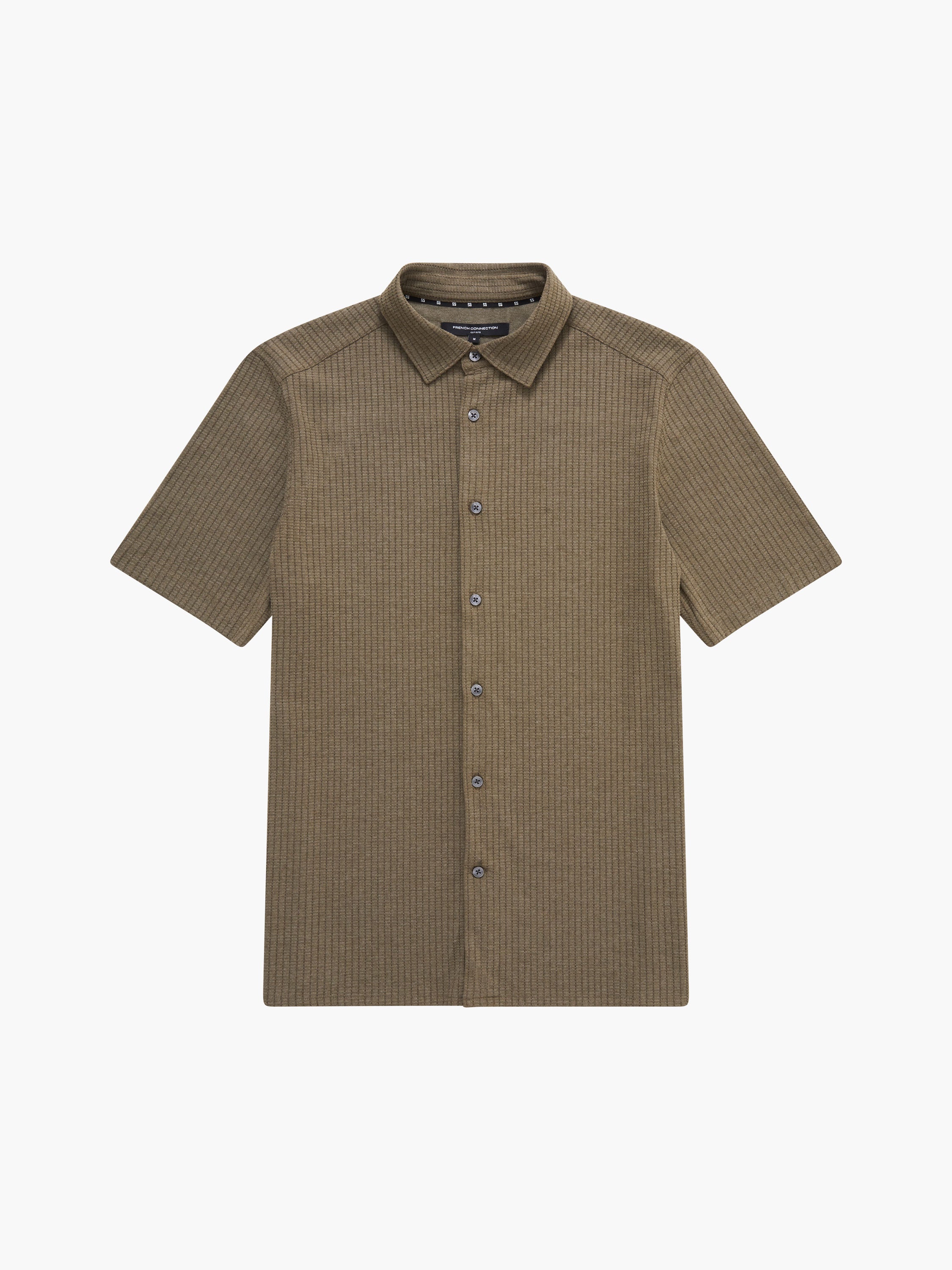 Ladder Texture Jersey Shirt