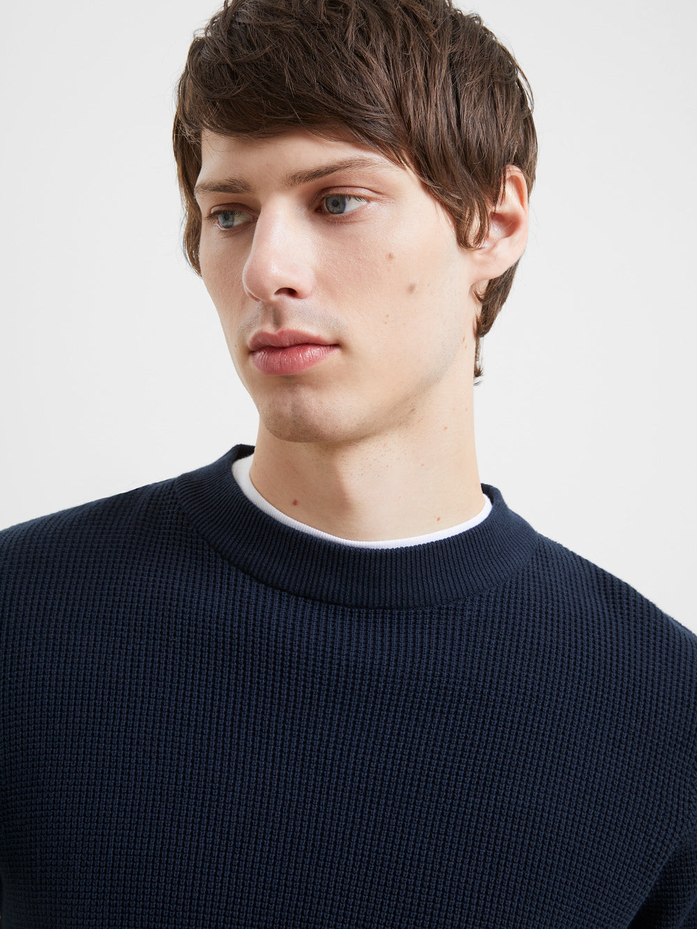 Mens waffle knit jumper sale