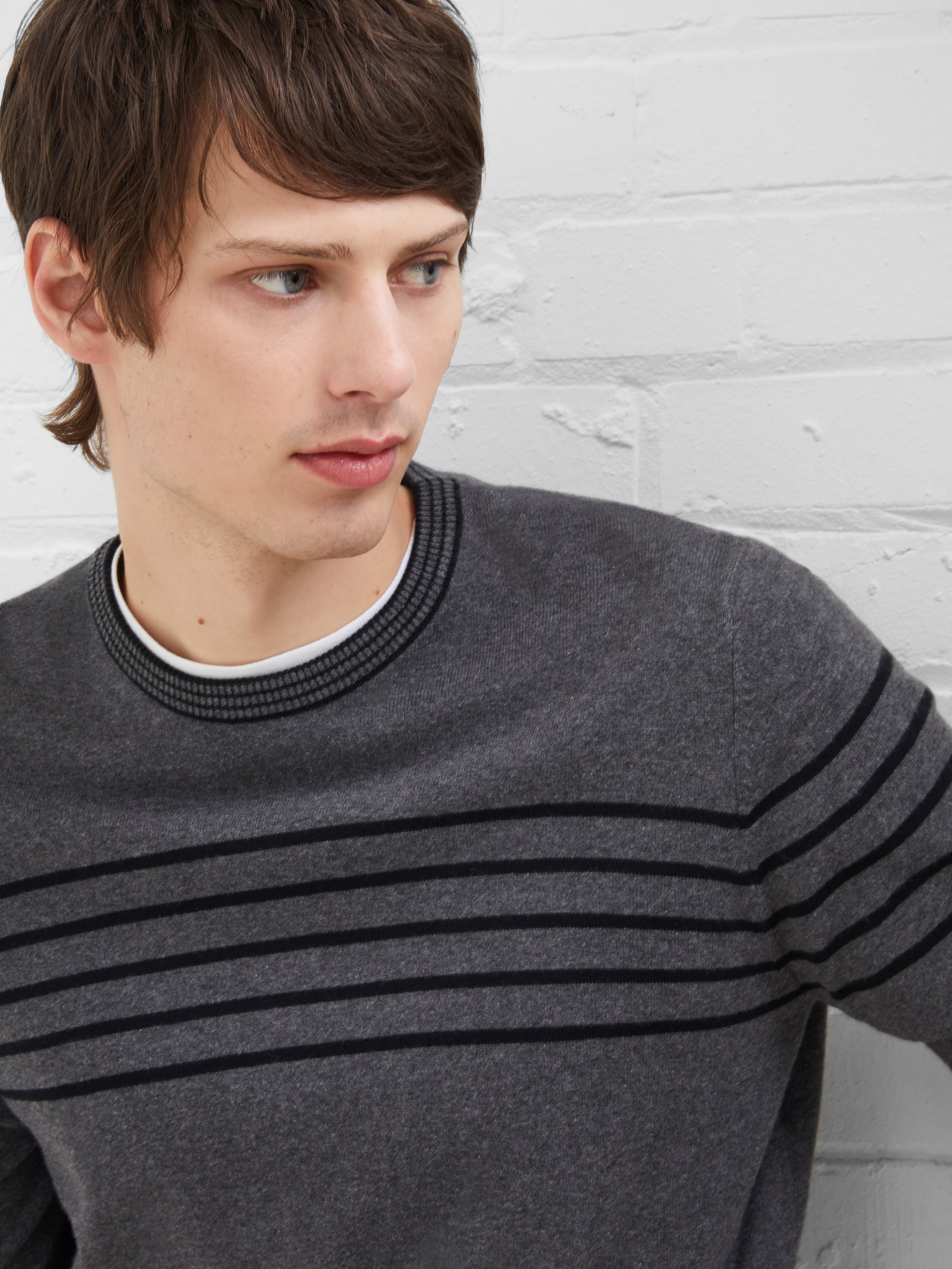 Stripe Crew Neck Sweatshirt