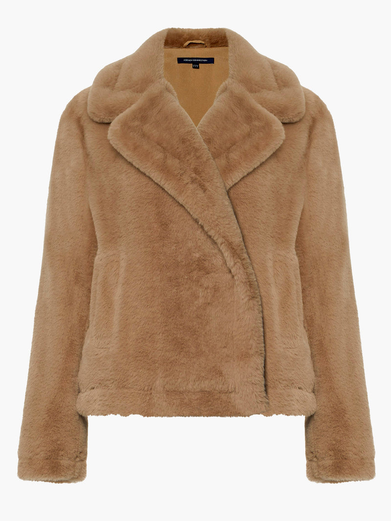 French connection short store teddy faux fur jacket