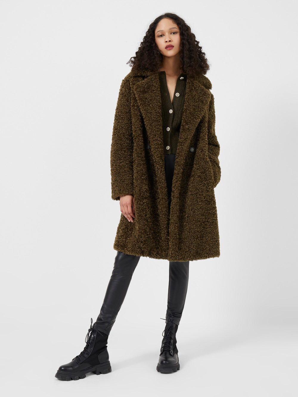 Super soft sale borg coat topshop